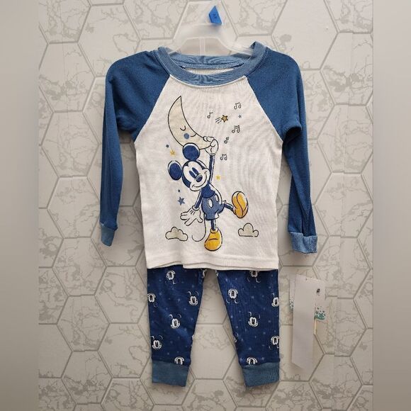 Nwt Disney Mickey Mouse Boy's Cotton Pajama Set - Picture 1 of 4
